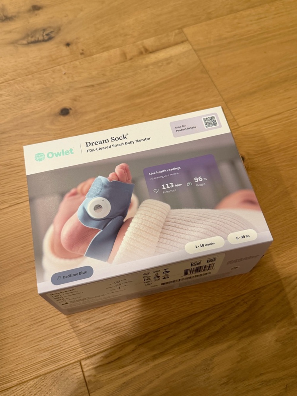 Owlet Dream Sock Baby Monitor - Bedtime Blue